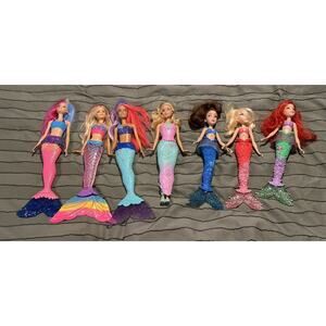Mermaid Lot Of 7 Barbie & The Little Mermaid Ariel